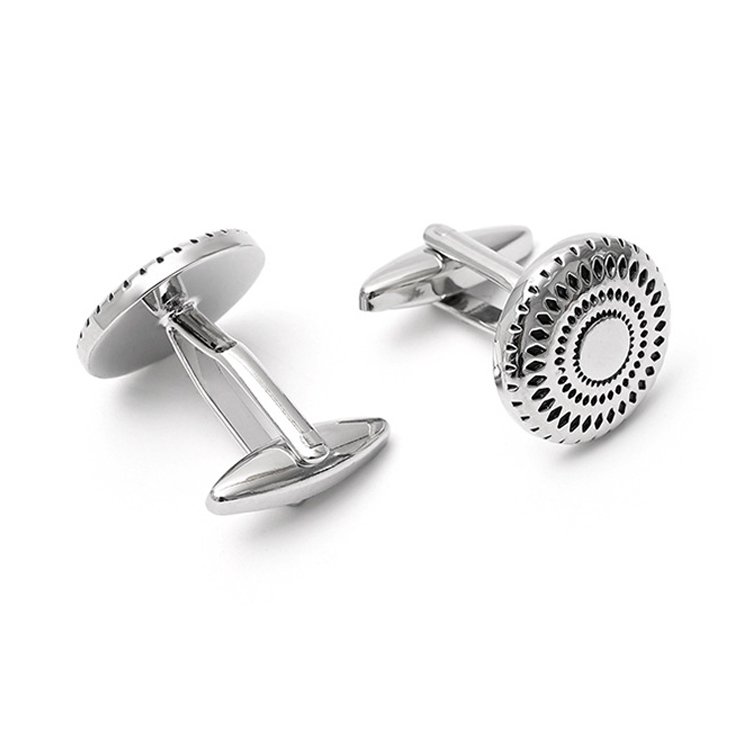 Wholesale Silver Elegant Cufflinks Custom Mens Suit Shirt Jewelry Tuxedo Fashion Accessory Trendy Cufflinks for Men