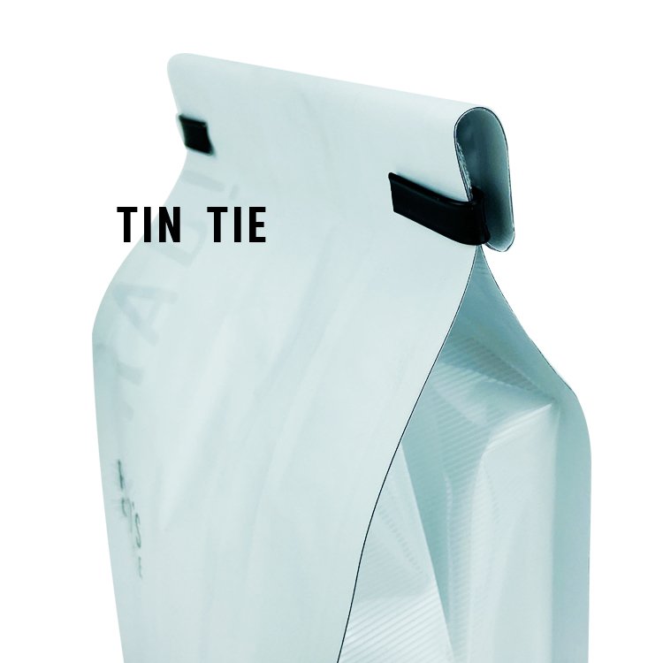 UV Printing Matte White Aluminum Laminated Foil Bag Stand Up Tin Tie Flat Bottom Coffee Pouch With Valve