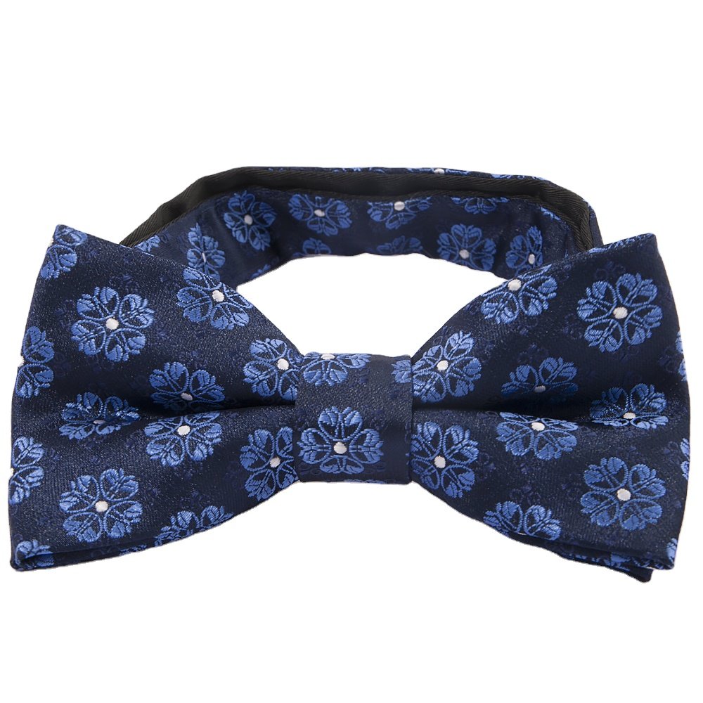 YiLi Men Paisley Floral Handmade Woven Jacquard 100% Silk Bow Tie