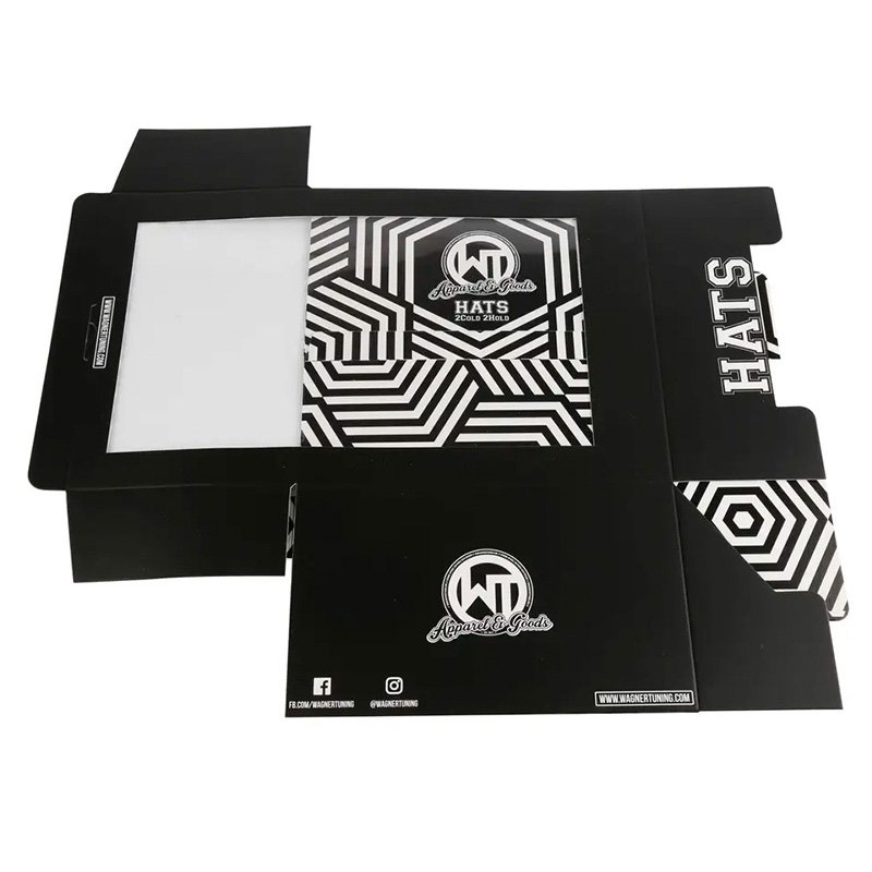 Recycled Wholesale Custom Logo Black Baseball Hat Shipping Packaging Gift Box
