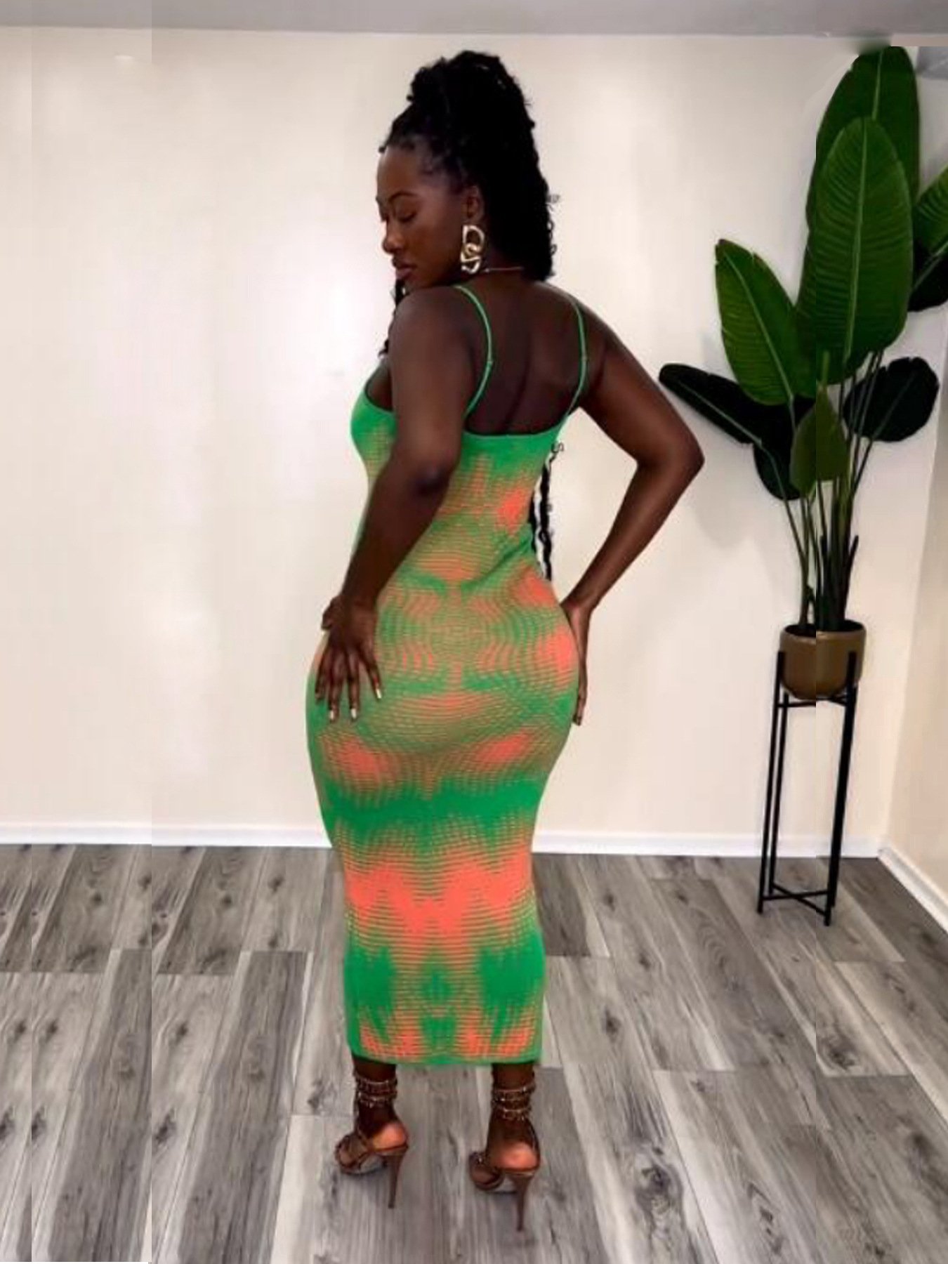 Kilig Summer Wholesale Sexy Midi Dresses Casual Sleeveless Bodycon Slim Fit Tie Dye Long Dresses Women