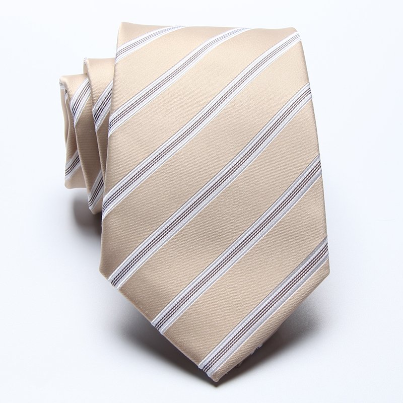 Mini MOQ high quality recycled polyester woven blue white striped design handmade ties men set for man necktie