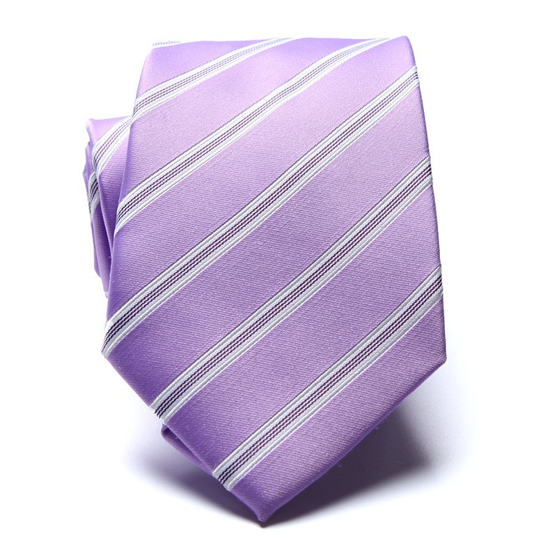Mini MOQ high quality recycled polyester woven blue white striped design handmade ties men set for man necktie