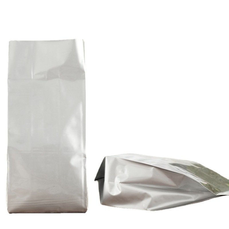 Food Grade Custom Printed Bags Side Gusset Moisture Proof Coffee Bag Glossy Sliver Side Gusset Aluminum Foil Tea Packaging Bags