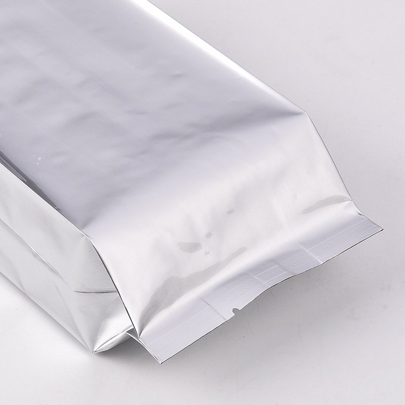 Food Grade Custom Printed Bags Side Gusset Moisture Proof Coffee Bag Glossy Sliver Side Gusset Aluminum Foil Tea Packaging Bags