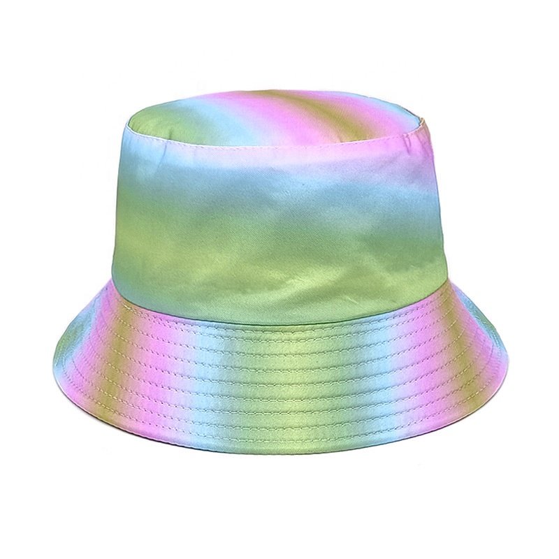 New Personality Color Gradient Tie-dye Fisherman Hat Sunscreen Basin Hat Bucket Hat for Adult
