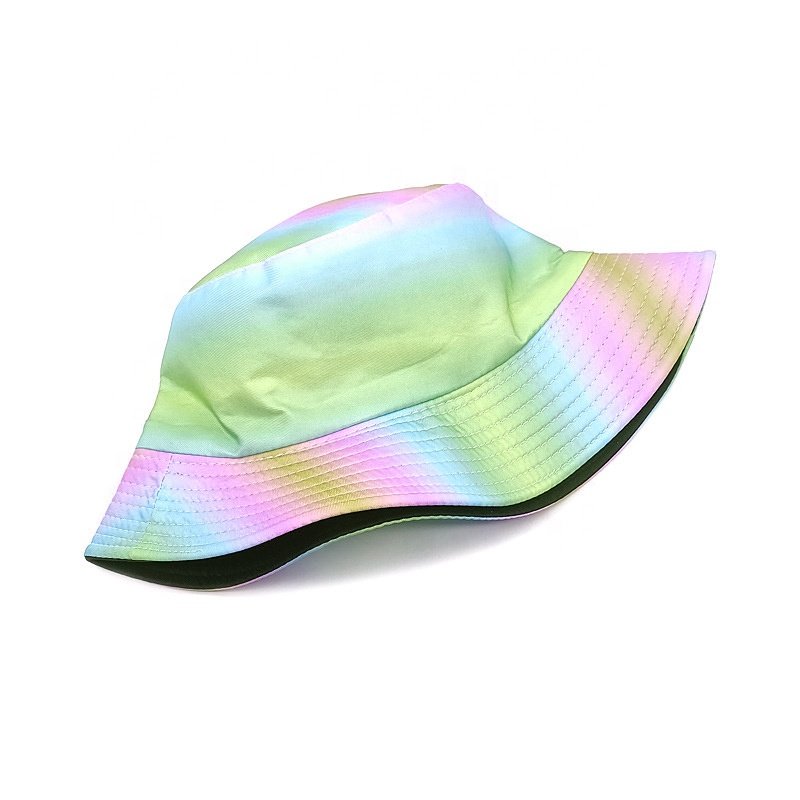 New Personality Color Gradient Tie-dye Fisherman Hat Sunscreen Basin Hat Bucket Hat for Adult