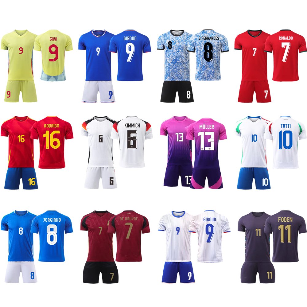 High Quality euro 2024 football and copa America croatia Spain soccer Football Jersey set Germany team football Jersey kits
