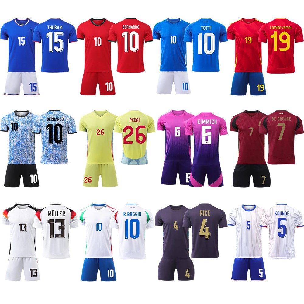 High Quality euro 2024 football and copa America croatia Spain soccer Football Jersey set Germany team football Jersey kits