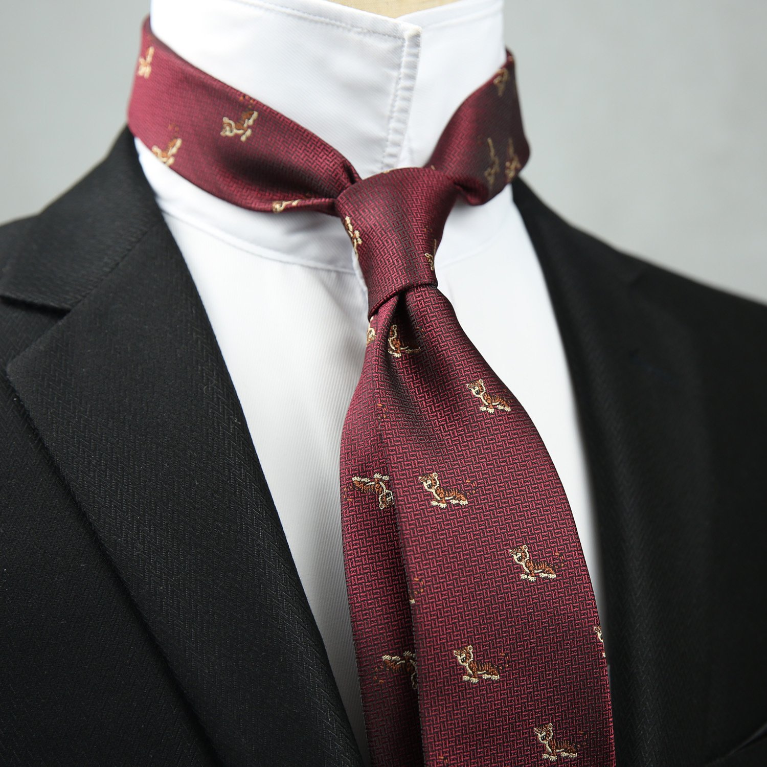 Men's striped flower 8cm neck tie suit Italian vintage wine red coffee color groom wedding business neck tie