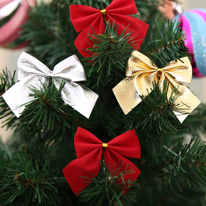 5.5cm Cheap Red Gold Bowknot Christmas Bows Ties For Christmas Tree Decoration