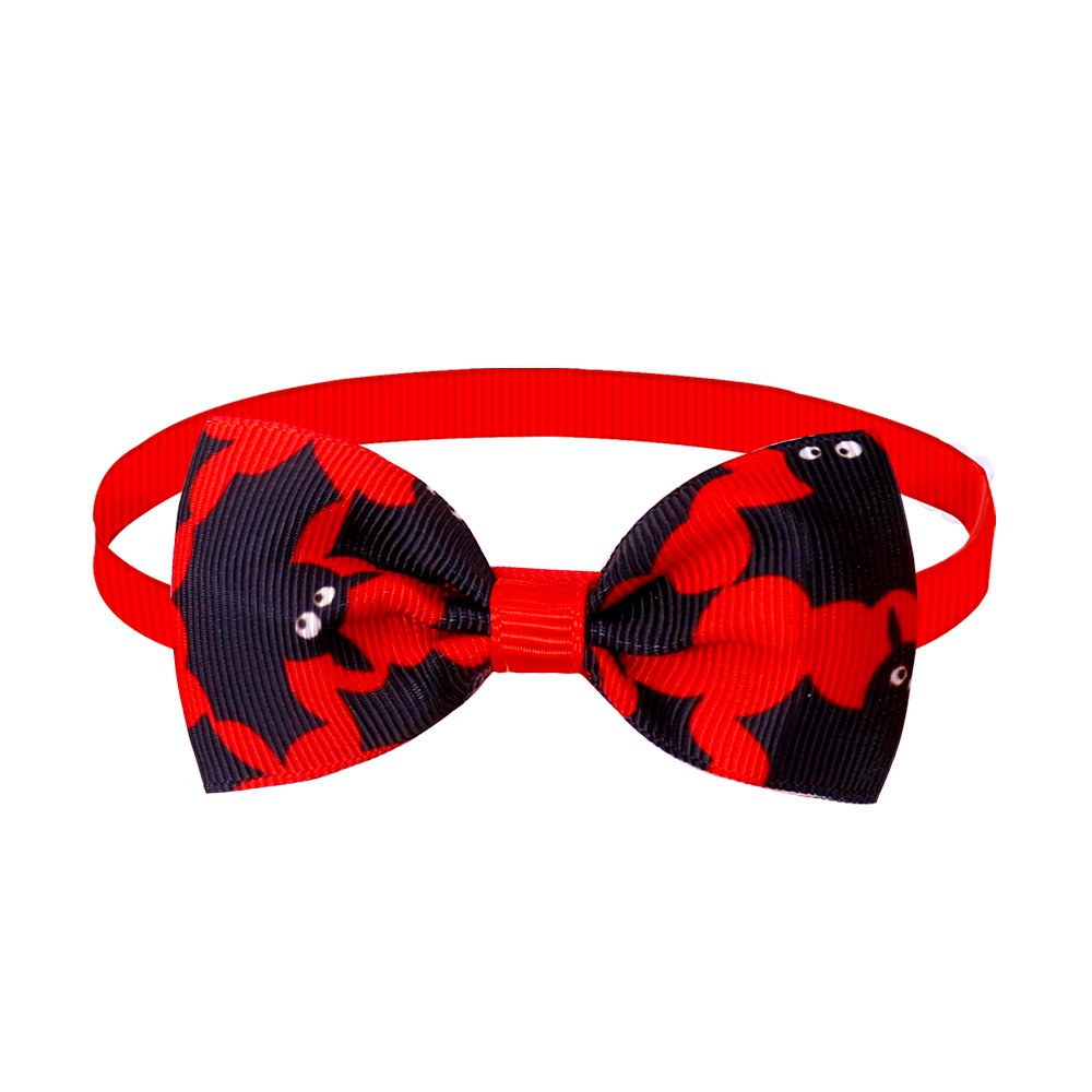 Hot Sale Halloween Decorations Pet Pumpkin Bow Multi-color Adjustable Polyester Dog Bow Ties
