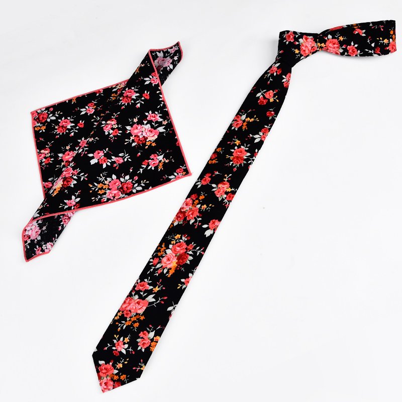In Stock Casual Trendy Printed Cotton Tie Men's Floral Pieces Available 6CM Arrow Tie