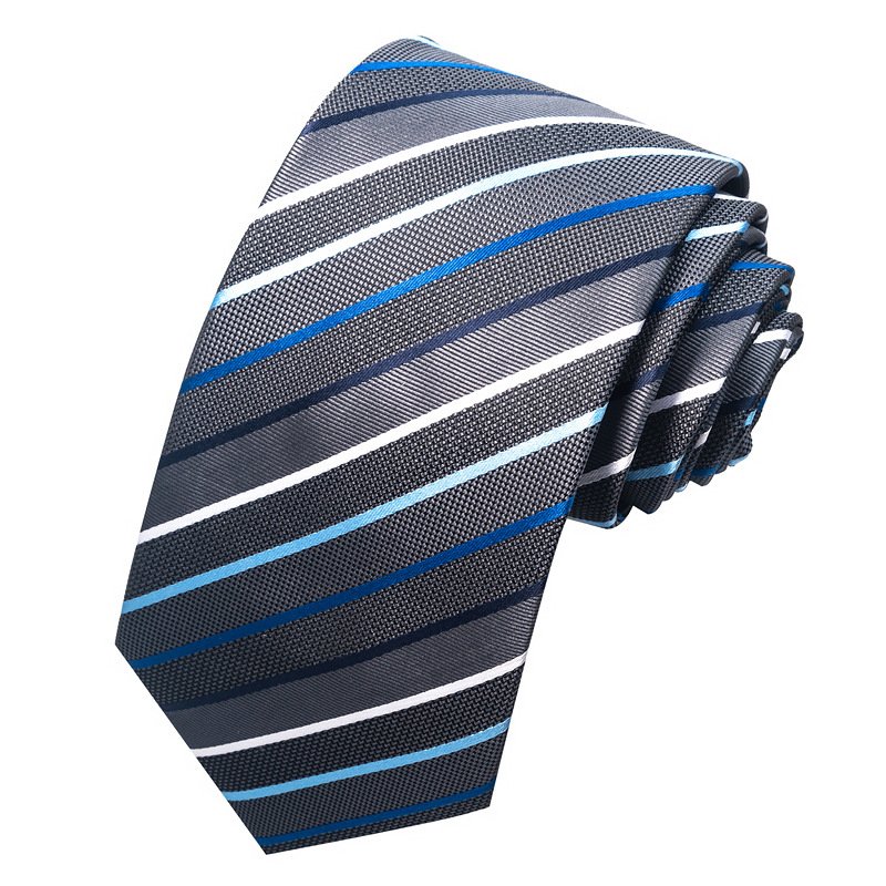 2024 Hot selling fashion 8cm pattern striped check polyester mens neck tie for suit accessories