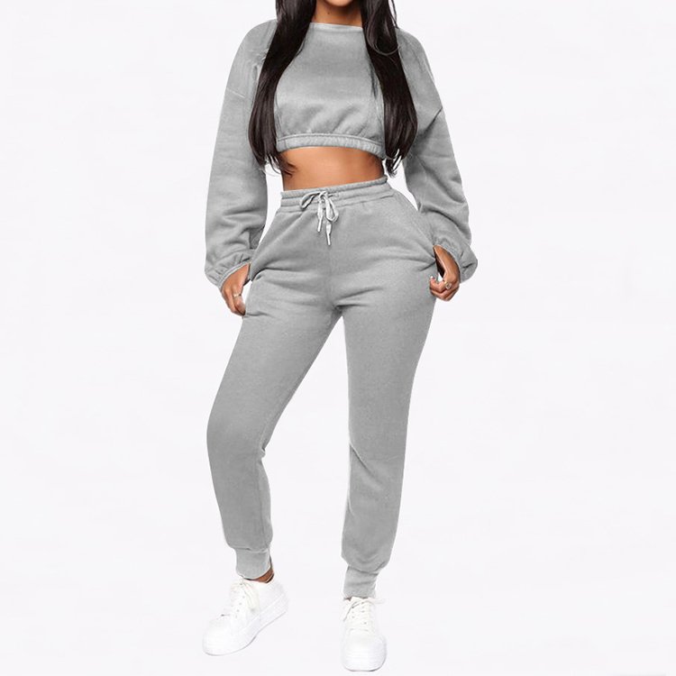 Solid Color Long Sleeve Pants Women sweat pants Clothing Gym Tracksuits Outfit Sweat pants Wholesale Jogger Set