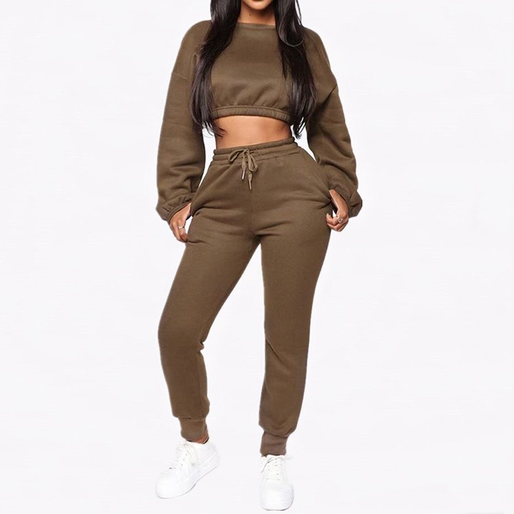 Solid Color Long Sleeve Pants Women sweat pants Clothing Gym Tracksuits Outfit Sweat pants Wholesale Jogger Set