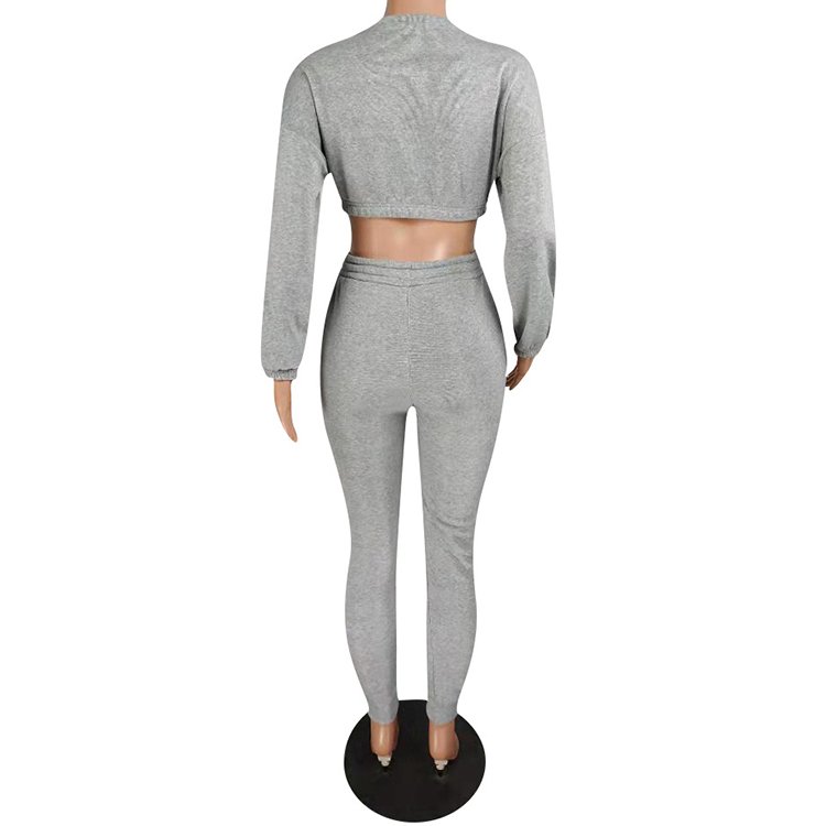 Solid Color Long Sleeve Pants Women sweat pants Clothing Gym Tracksuits Outfit Sweat pants Wholesale Jogger Set