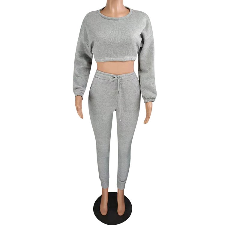 Solid Color Long Sleeve Pants Women sweat pants Clothing Gym Tracksuits Outfit Sweat pants Wholesale Jogger Set