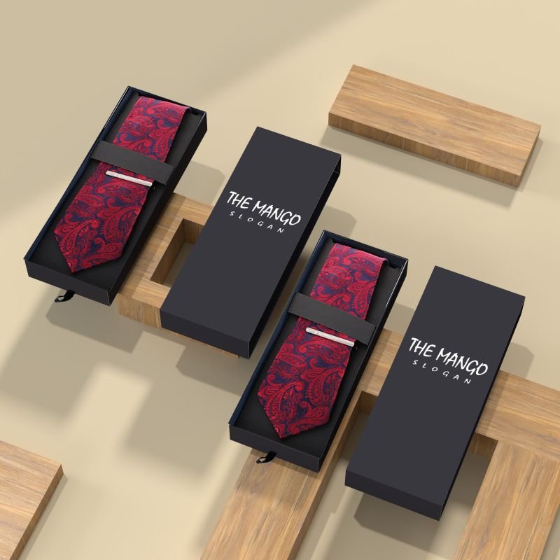 Luxury cardboard packaging tie gift box customized digital printing men belts paper packaging box