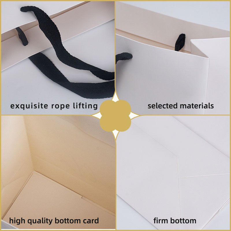 Wholesale top grade spot gifts portable clothing cosmetics white card paper bags