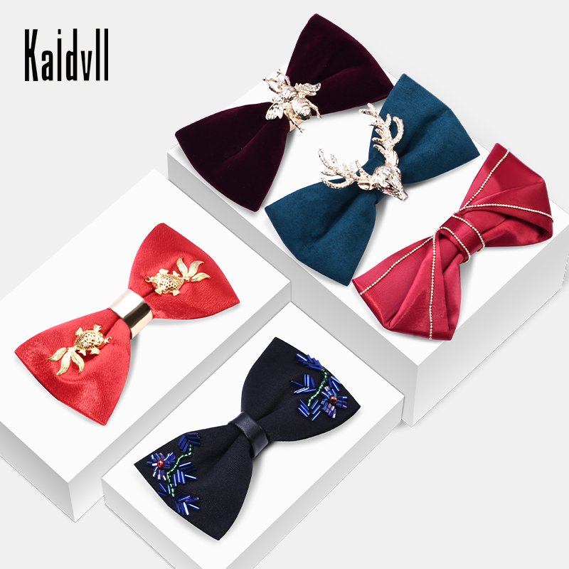 Black Embellished Designer Microfiber Party Wear And Wedding Bow Tie for Men