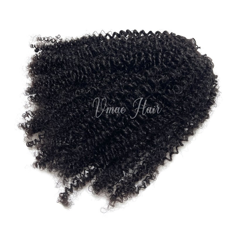 Invisible Slim Thin Exotic Coily Marlei Curl Deep Water Wave Afro Kinky Curly New Hand Tied Genius Weft Human Hair Extension