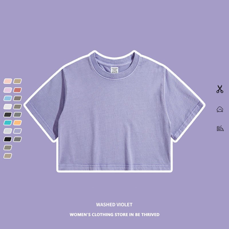 custom printing cotton oversize vintage lose fitting crop top t shirts athletic spandex baby pink gym cropped tee tshirt women