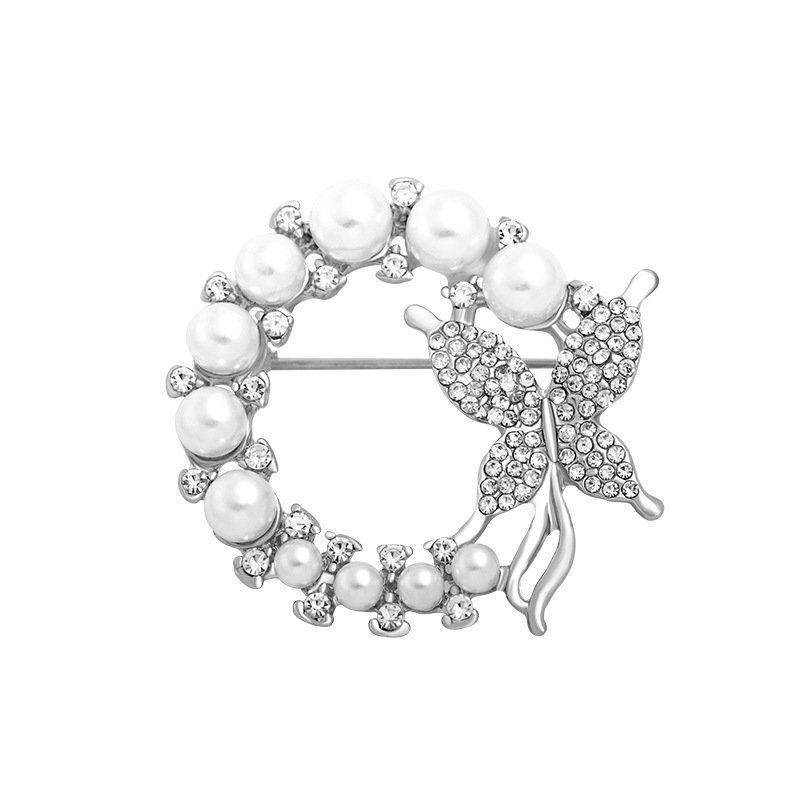 wholesale Women's Baroque Style Diamond Fashion Luxury Alloy Butterfly Brooch Clothing Accessories Wedding Gift Brooch