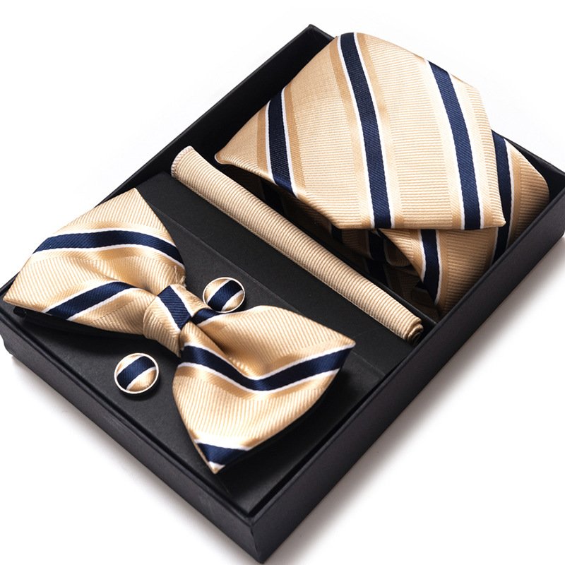 Custom Men's tie spot gift box6-piece set polyester woven party jacquard slim necktie necktie business formal wear wedding