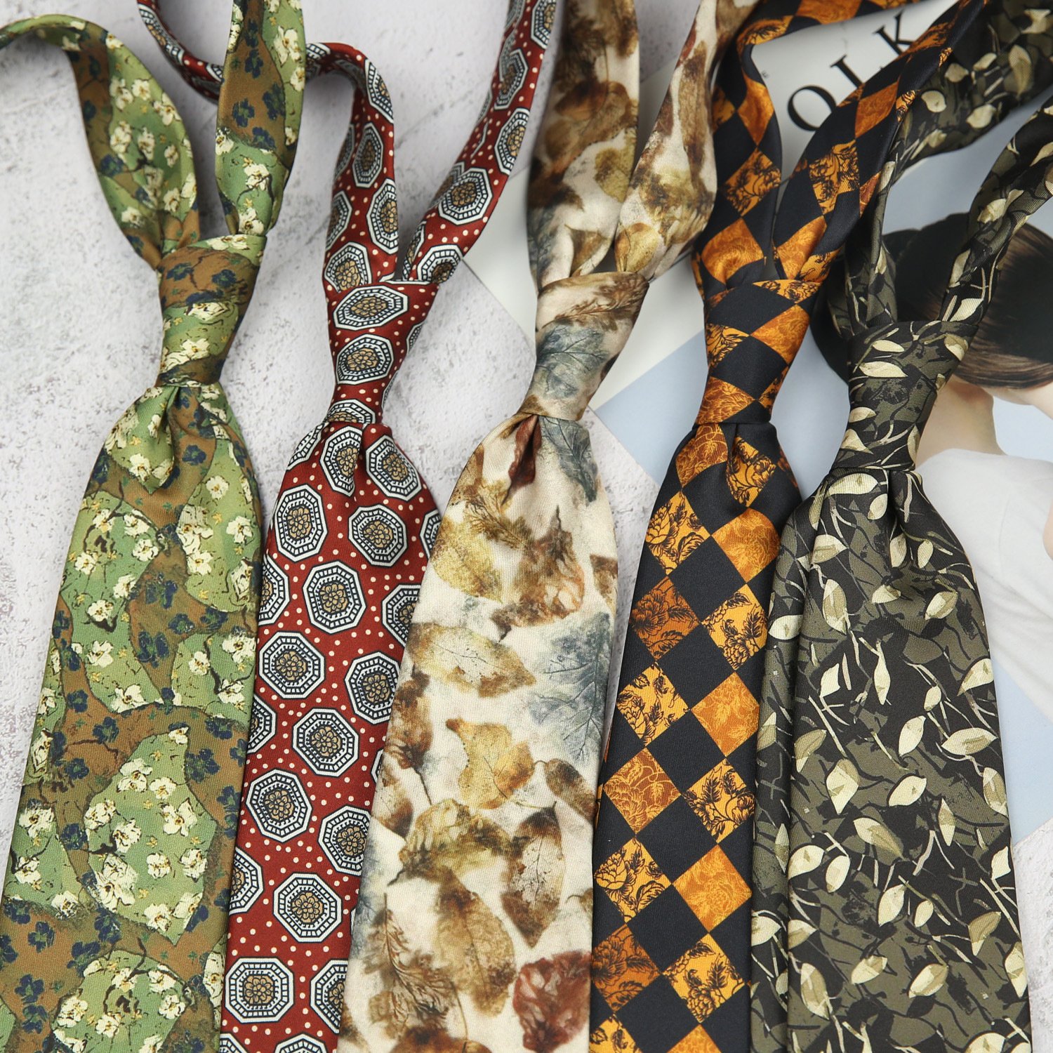 High Quality Natural Printed Tie Wholesale Necktie Men Print Neck Tie