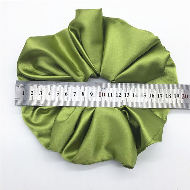 Oversized Silk Hair Scrunchies Fabric Hair Accessories Solid Color Rubber Band Satin Hair Tie