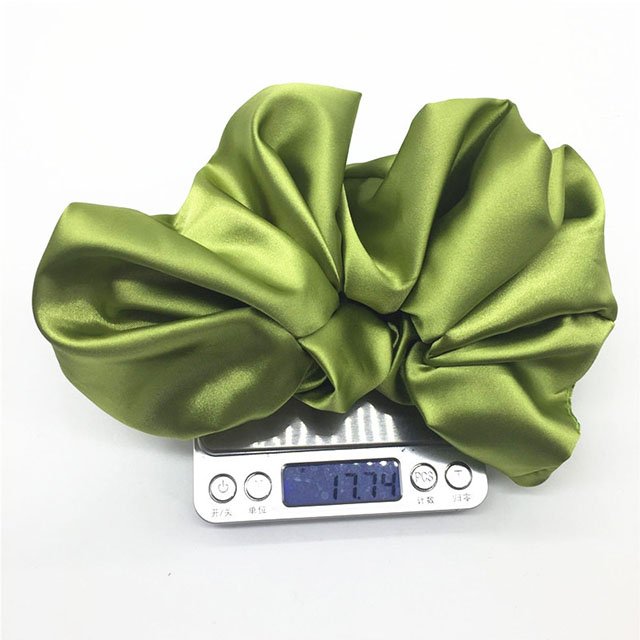 Oversized Silk Hair Scrunchies Fabric Hair Accessories Solid Color Rubber Band Satin Hair Tie