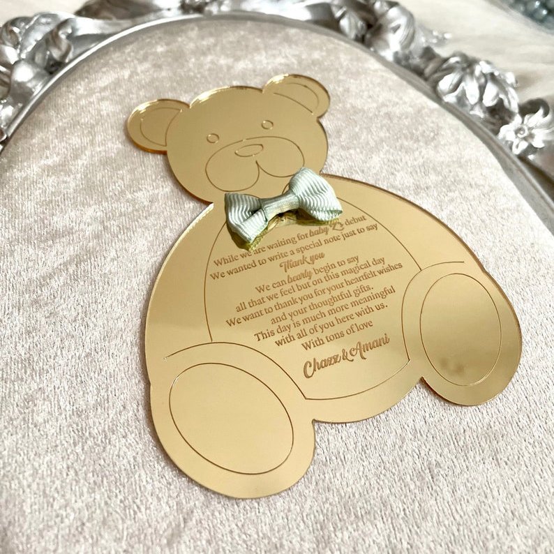 2022 New Personalized Creative Custom Bear Acrylic Menu Card Wedding Invitation