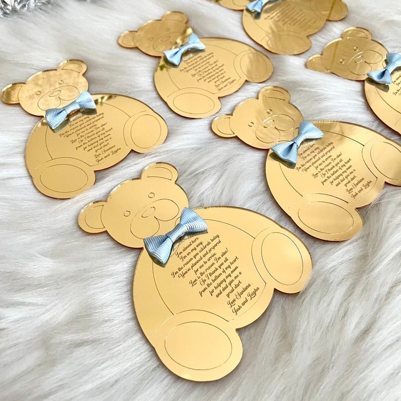 2022 New Personalized Creative Custom Bear Acrylic Menu Card Wedding Invitation
