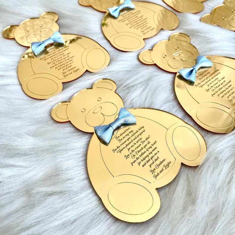 2022 New Personalized Creative Custom Bear Acrylic Menu Card Wedding Invitation
