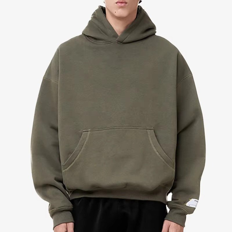 OEM Custom Oversized Cotton Heavyweight Luxury Hip Hop Hoodies Drop Shoulder Boxy Blank 100% Cotton Mens Cropped Hoodie