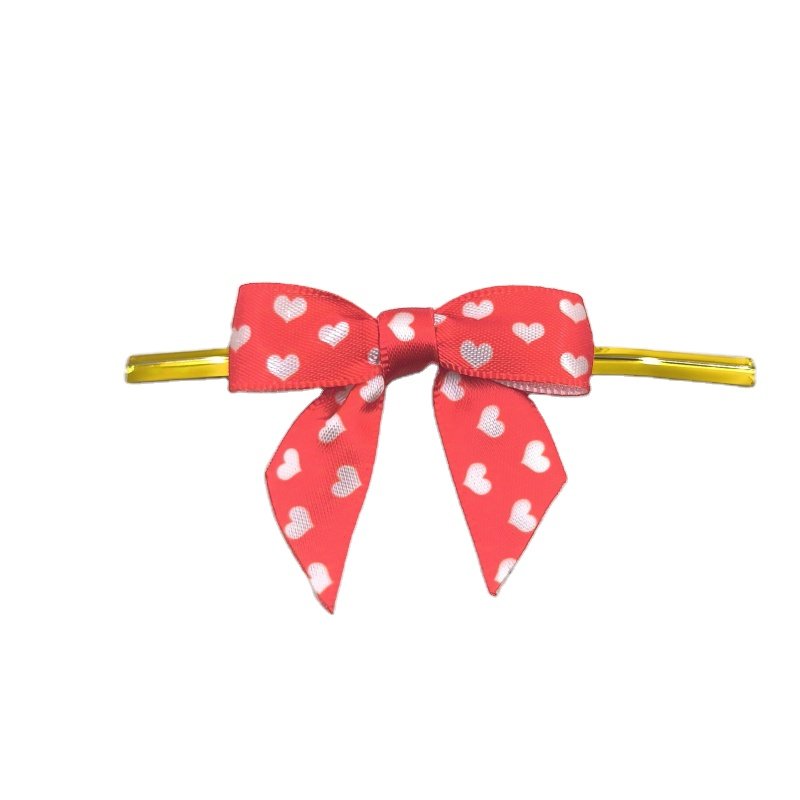 Pre tied Holiday Satin RIbbon bows pre-made ribbon GIft bows packaging supplies, gift decoration bow with Twisted Bar
