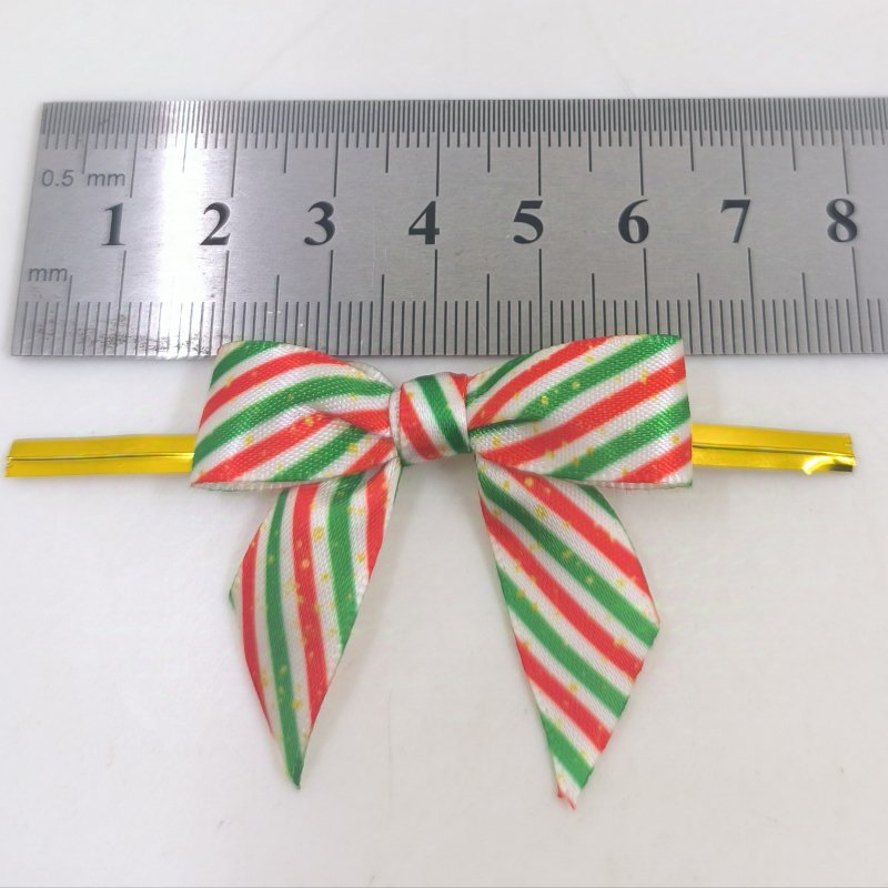 Pre tied Holiday Satin RIbbon bows pre-made ribbon GIft bows packaging supplies, gift decoration bow with Twisted Bar