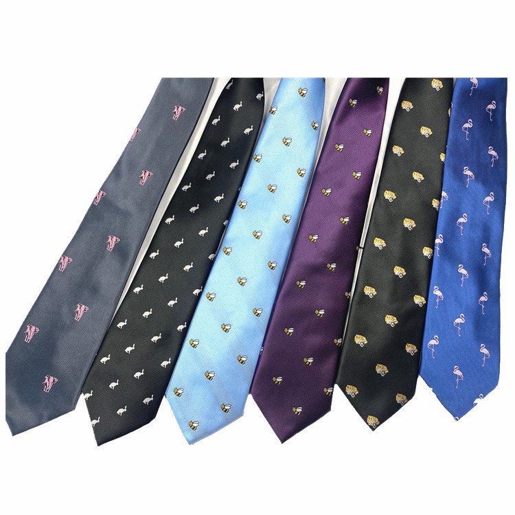 RunLin Wholesale Yarn Dyed Woven Jacquard Daily Casual Formal Handmade Customized Polyester Animal Ties for Men