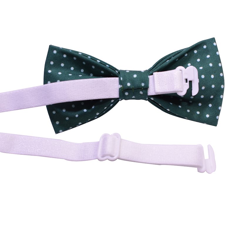 High Quality White and Black Elastic Adjustable Polyester Bowtie Straps Stylish Bow Ties