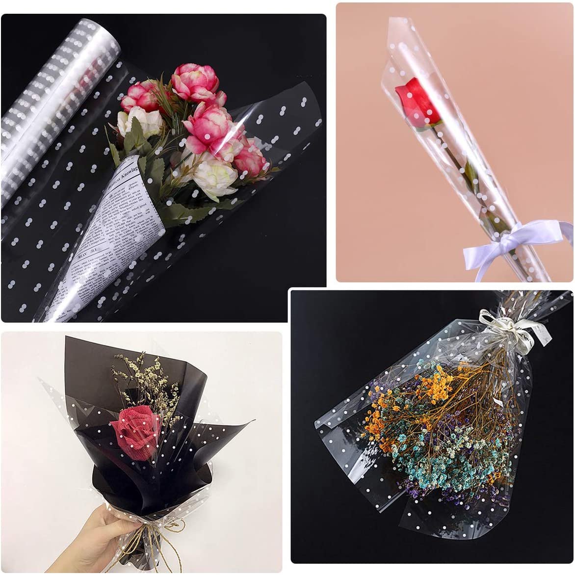 Clear Cello Cellophane Plastic Treat Goodie Bags with Twist Ties, Small Party Favor Packaging Gift Toy Wrapping(No Side Gusset)