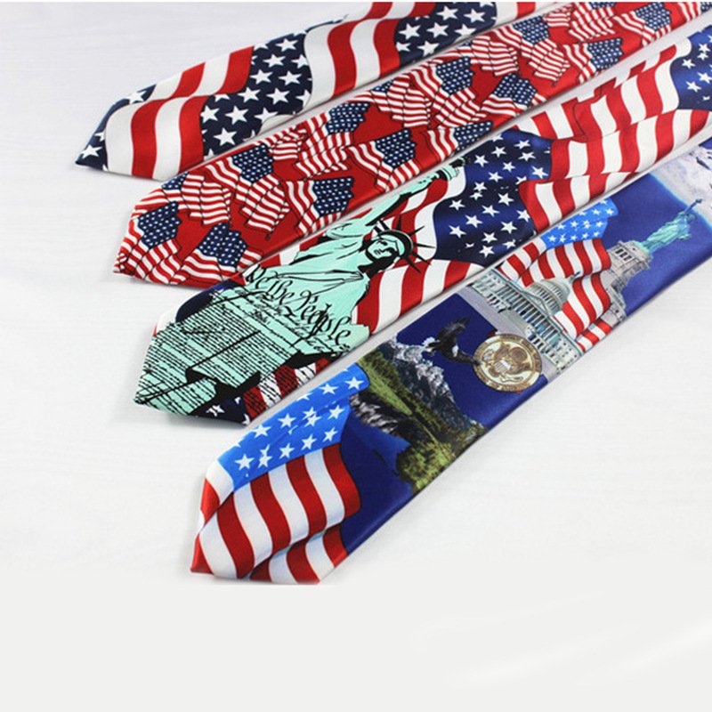 4th of July American national flag tie Custom ties