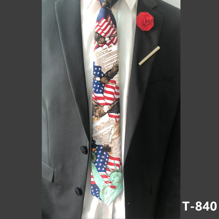 4th of July American national flag tie Custom ties