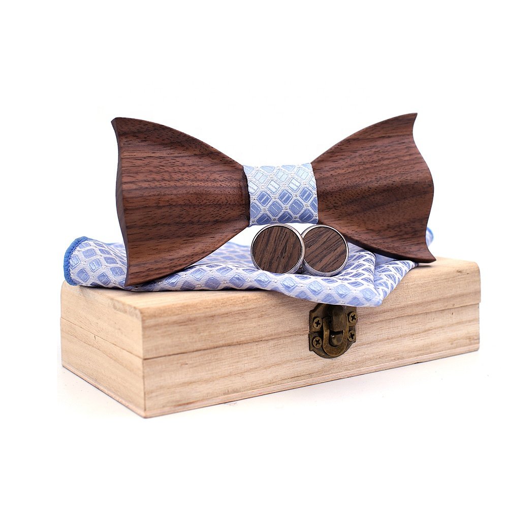 3D Wooden Bow Tie Gentleman Style Men Decorate Wedding Party Bow Tie