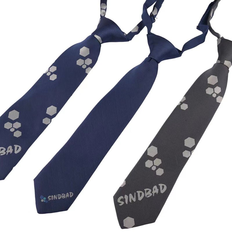 Custom Made Adjustable Pre-tied Zipper Polyester Cheap School Tie Jacquard Woven Mens Logo Neck Ties
