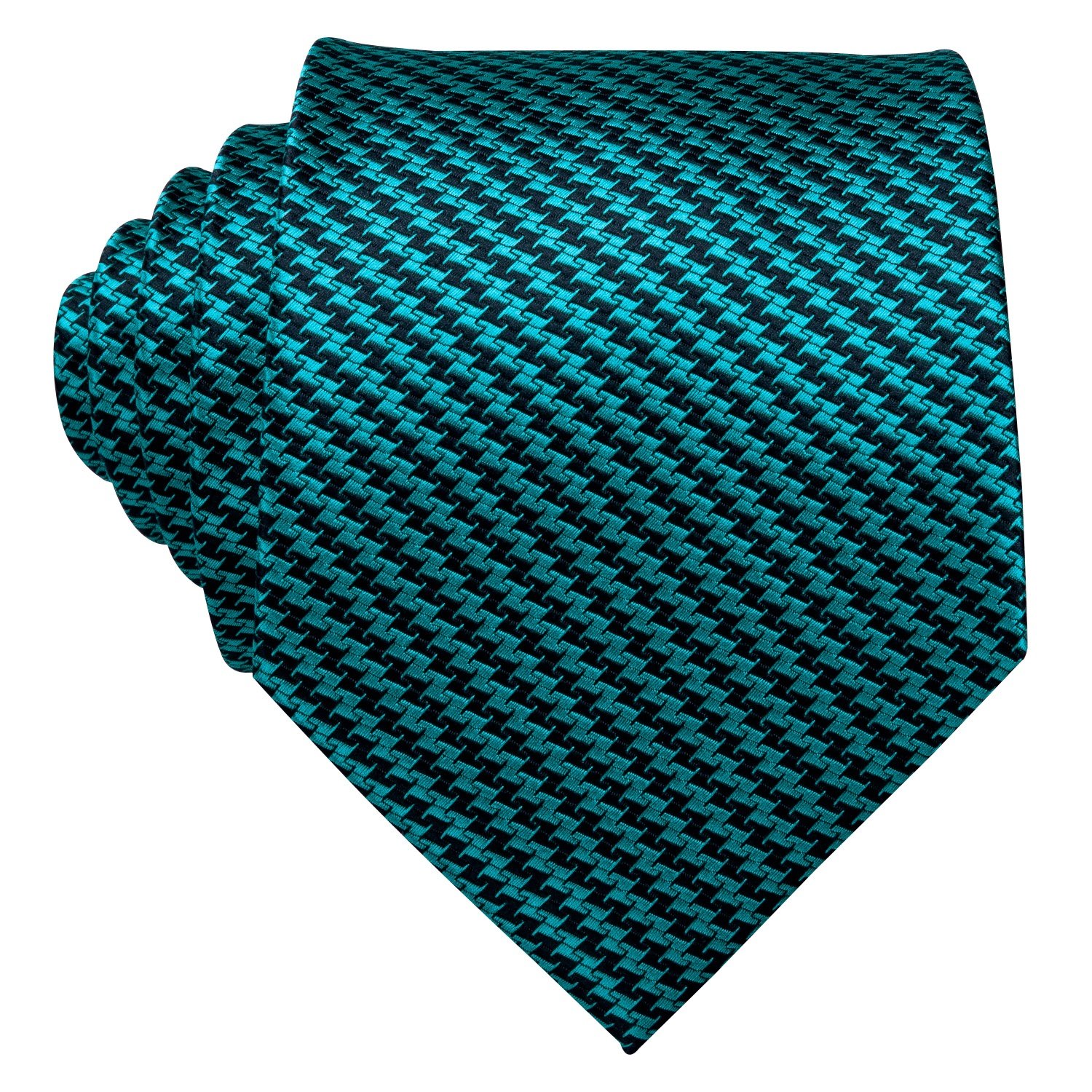 Mens Ties 100% Silk Jacquard Blue Solid Silk Ties Handkerchief Cufflinks Neck Tie Set