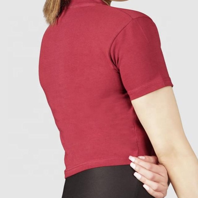Wholesale Solids red cropped t-shirt women tops crop top t shirts Women's T-Shirts Casual Custom Summer premium, slim
