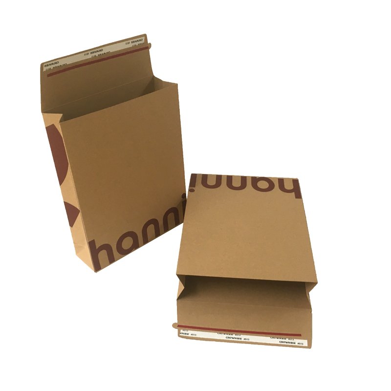 Peel Off Tapes Custom Flat Cardboard Mailer Rigid Packaging Envelope Paper