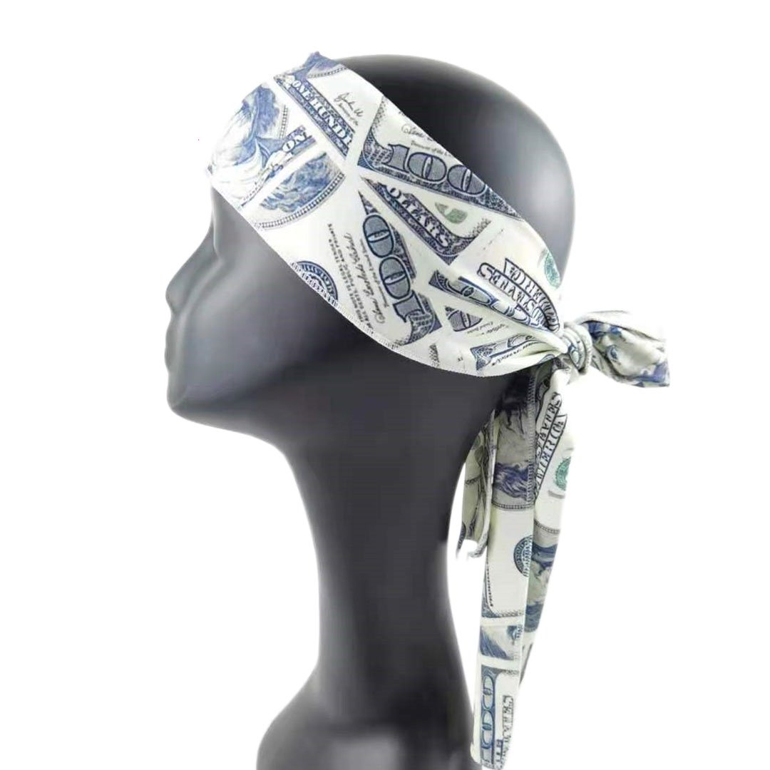 Wholesale Luxury satin head scarf designer headband silky head wrap and bonnet durag head tie for women
