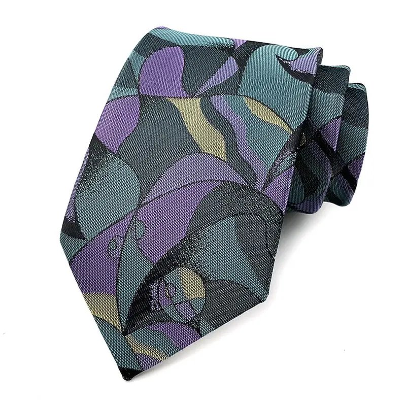Trendy Latest Arrival Embroidered Printed Hot Sale Design Custom Fashion Polyester Silk Suit Accessories Label Tie For Men